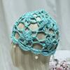 Handmade Crochet Flower Knitted Hat Bohemian Style Woven Cap Cute Hollowed Out Beanie Cap  Women