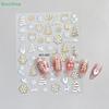Christmas Tree Bronzing Nail Stickers,3D Relief White Snowflake Round Wreath DIY Wearable Nail Decorations