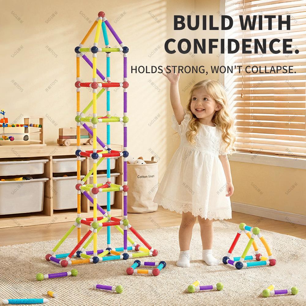 Telescopic Magnetic Building Blocks for Toddlers Preschool Educational Toy Birthday Gift