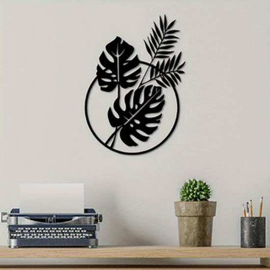 Temu Metal Silhouette Plant Wall Hook – Modern Minimalist Decorative Art 30*22cm чёрный