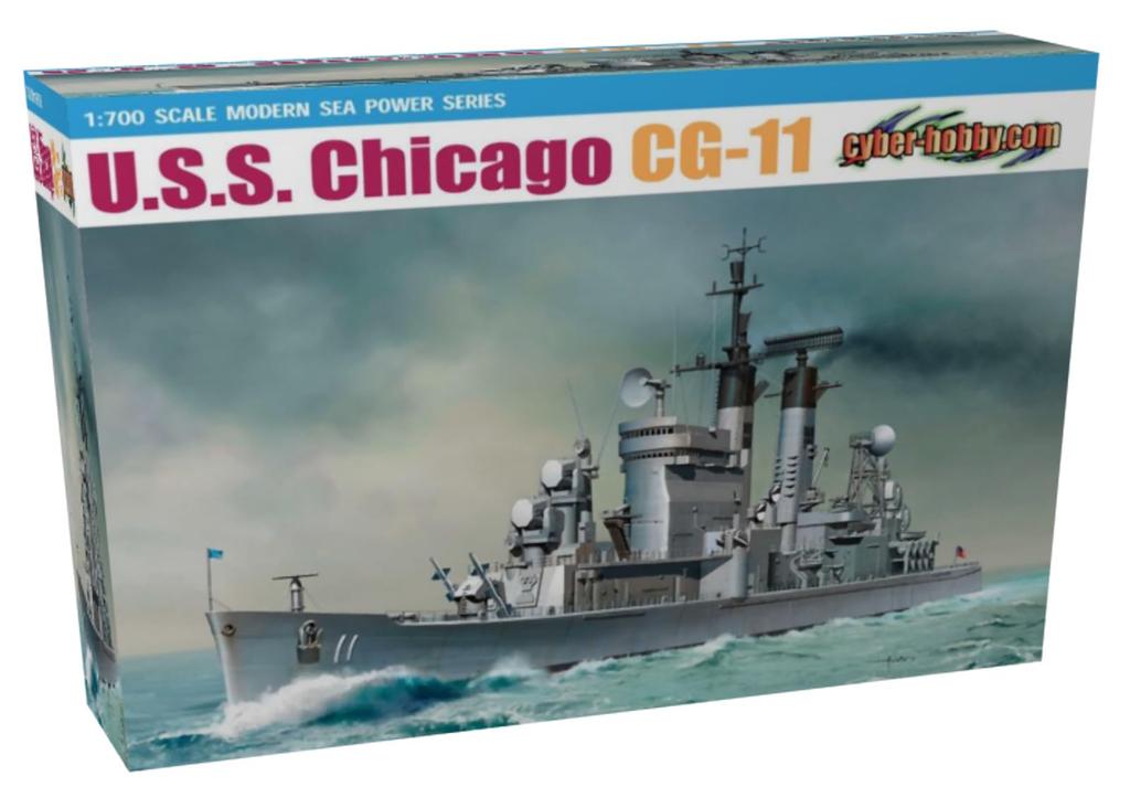 Platz Dragon 1/700 Scale American Missile Cruiser U.S.S. Chicago CG-11 Plastic Model Kit DR7121 (Ship)
