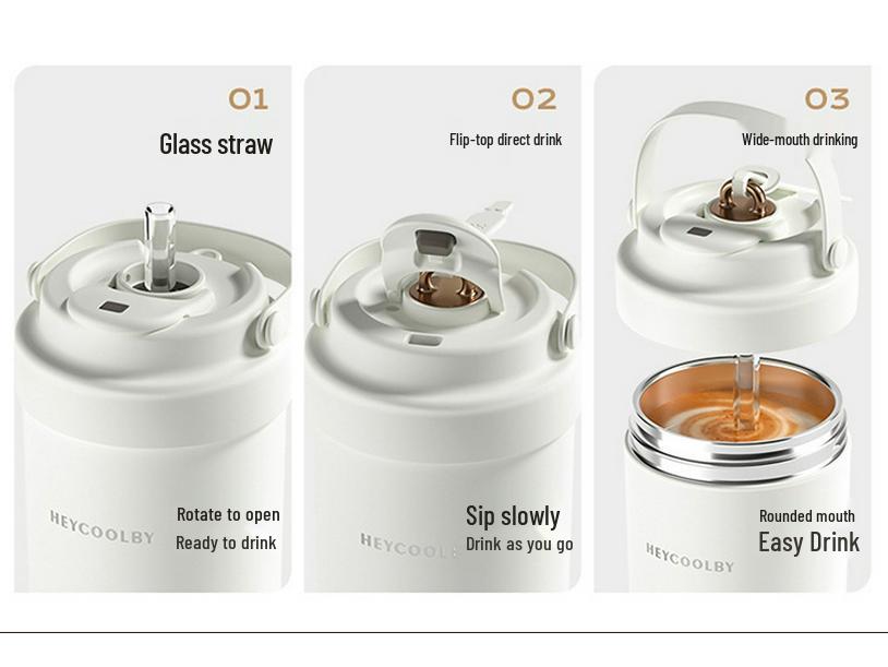 316 Stainless Steel Insulated Travel Coffee Cup with Ceramic Liner for Men, Women, and Students