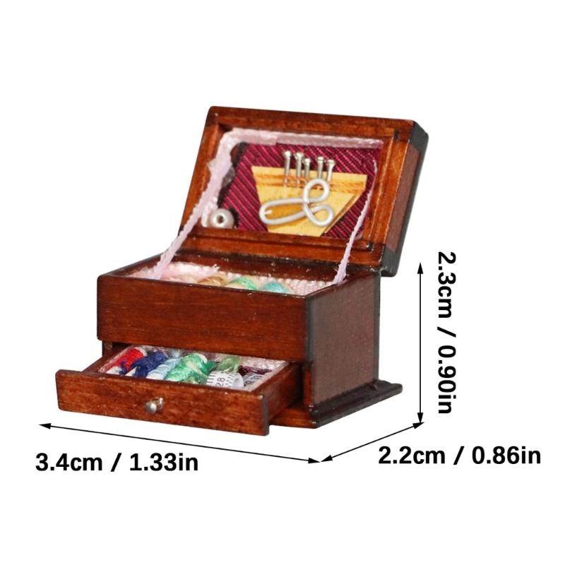 Miniature Sewing Tool Kits For 1/12 Scale Dollhouses Scene Display Accessories Realistic Sewing Room Landscape Setting