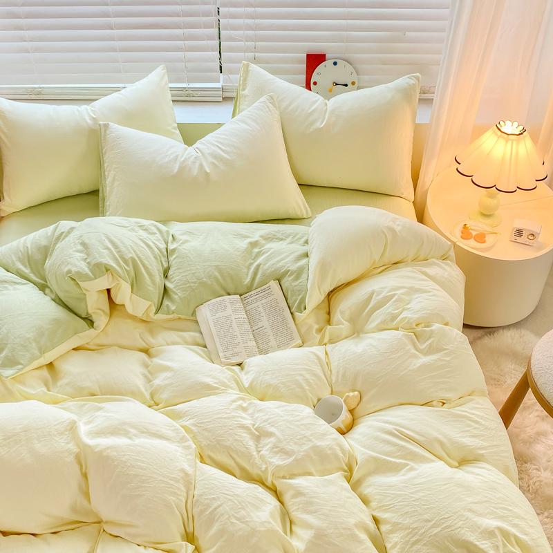 Bedding Comforter Cover Set with Pillowcase Bed Sheet Single Full Bed Linen Quilt Cover Bedding Set with Zipper Queen/King