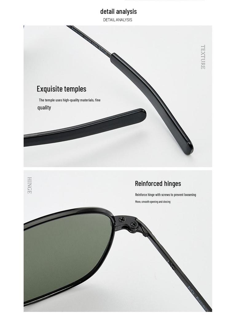 New Stylish European & American AO Men's Metal Square Frame Sunglasses