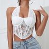 Slim Fit Lace Camisole Mesh Fishbone Corset Camisole Fashion Lace Flower Corset  Spring Summer