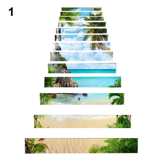 13 bucăți/set elegant pas tăcut peisaj maritim autocolante scari autocolante pentru decorarea casei