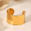 INS Western Style Exaggerated Hand Jewelry 18K Gold Plated Hammered Pattern Stainless Steel Open Bangle