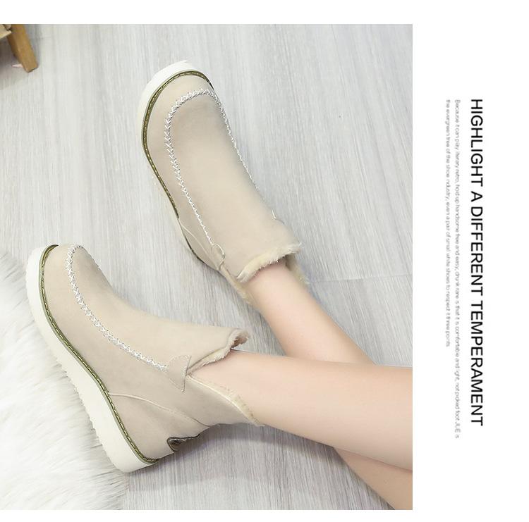 Snøstøvler nye vinter store størrelser høy ankel tykksålede korte støvletter fotdeksel varme lave bomullsstøvler store størrelser damestøvler