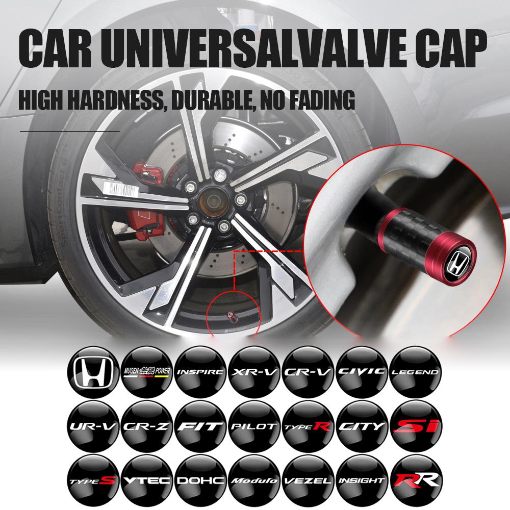 4PCS Car Tire Valve Cover Auto Tyre Wheel Air Stem Valve Cap Accessories For Honda Mugen Typer ACCORD Airwave Avancier Civic FK8 aij256