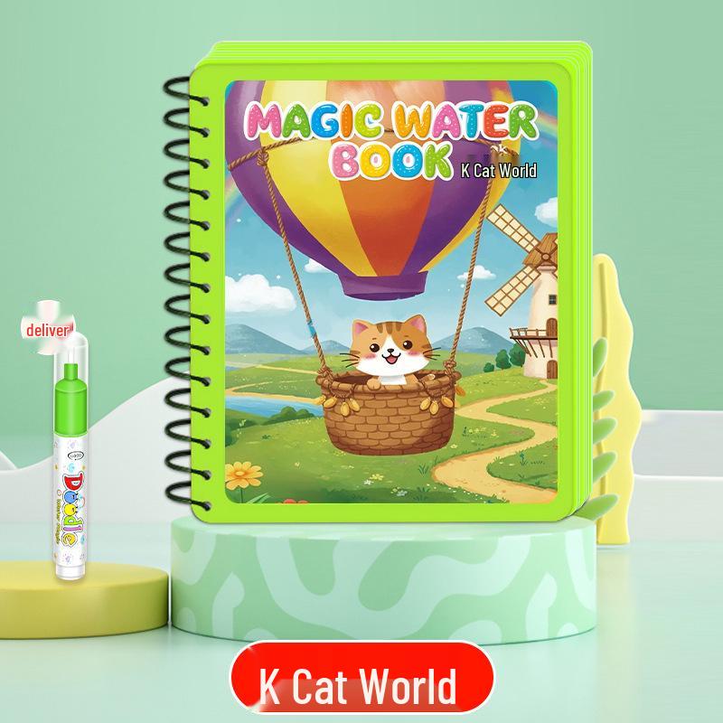 Reusable Children's Water Magic Painting Book with Water Pen for Doodling and Coloring
