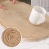Round Braided Placemats Heat-Resistant Placemats for Dining Tables Stain-Proof 15 inch Non Slip Kitchen Table Place Mats Natural Farmhouse Decor
