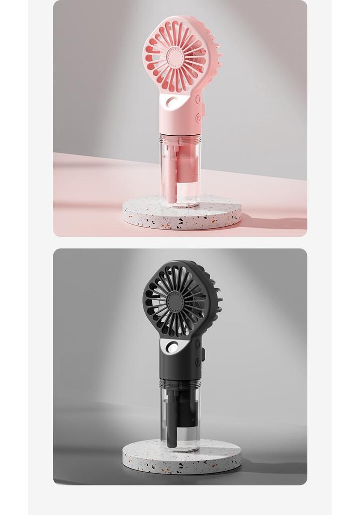 F3 USB Rechargeable Handheld Spray Humidifier Mini Fan for Dorms & Desktops