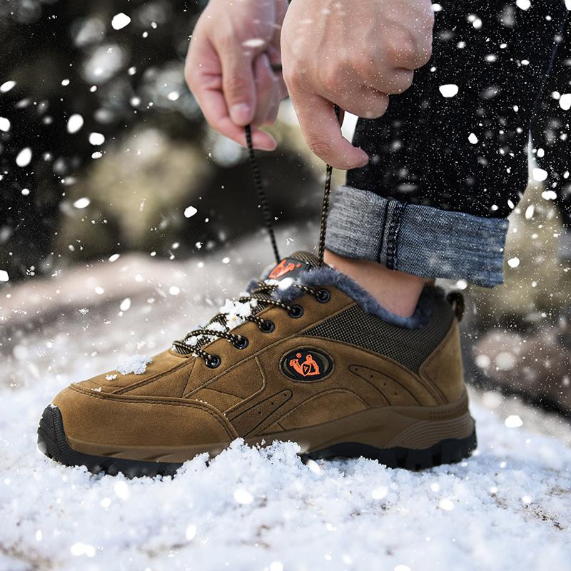 Winter Plus Übergröße Paar Anti-Rutsch und Plüsch Warm Niedrig Geschnitten Outdoor Wanderschuhe Sport- und Freizeitschuhe Wanderschuhe 36-49