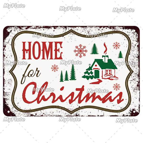 [MyPlate] Christmas Metal Sign Vintage Tin Sign Bar Decorative Plaque Home Decor Bar Wall Sticker Party Poster Gift