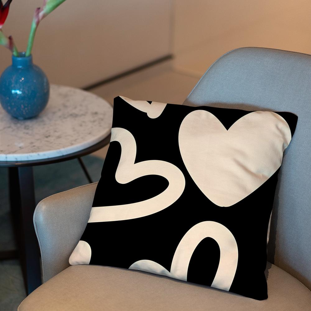 Fashion Love Heart Cushion Cover 2-in-1 Reversible Plush Pillow Cover | Car/Sofa/Bed | Perfect Gift