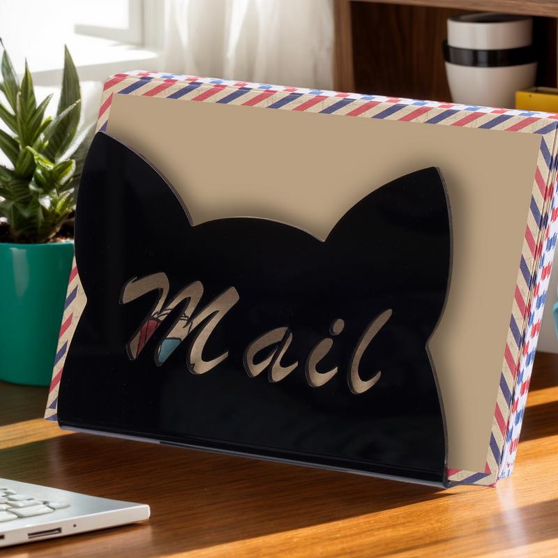 Mail Organizer For Desk Acrylic File Holder Clear Acrylic Postcard Sorter Stand For Counter Table Tabletop Home Studio School