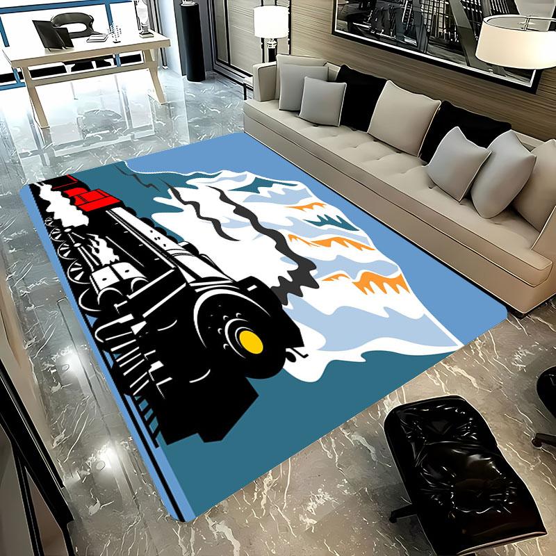 

Милый мультяшный поезд 3D HD Мультяшный ковер, ковры для гостиной Tapete для спальни дивана кухни придверный коврик декор, детский противоскользящий коврик для пола 40x60cm (16x24in)