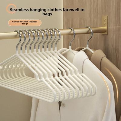 Luxury Stainless Steel Clothes Hangers Set Thick Anti-slip Laundry Drying Rack Home Use Seamless Children Adult Clothes Hanger