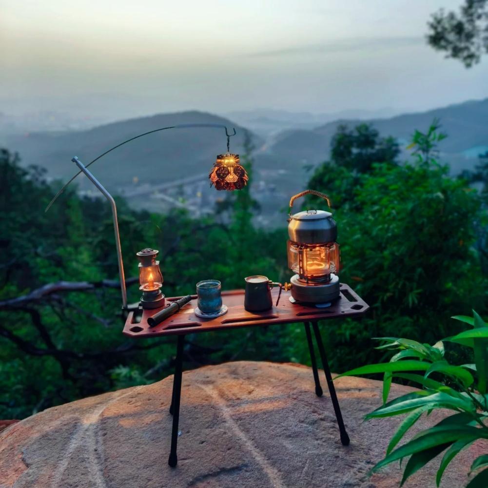 Outdoor Light Hanger Detachable Lantern Stand Aluminum Alloy Portable Camp Light Stand Folding Lighting Fixture Hanging Bracket