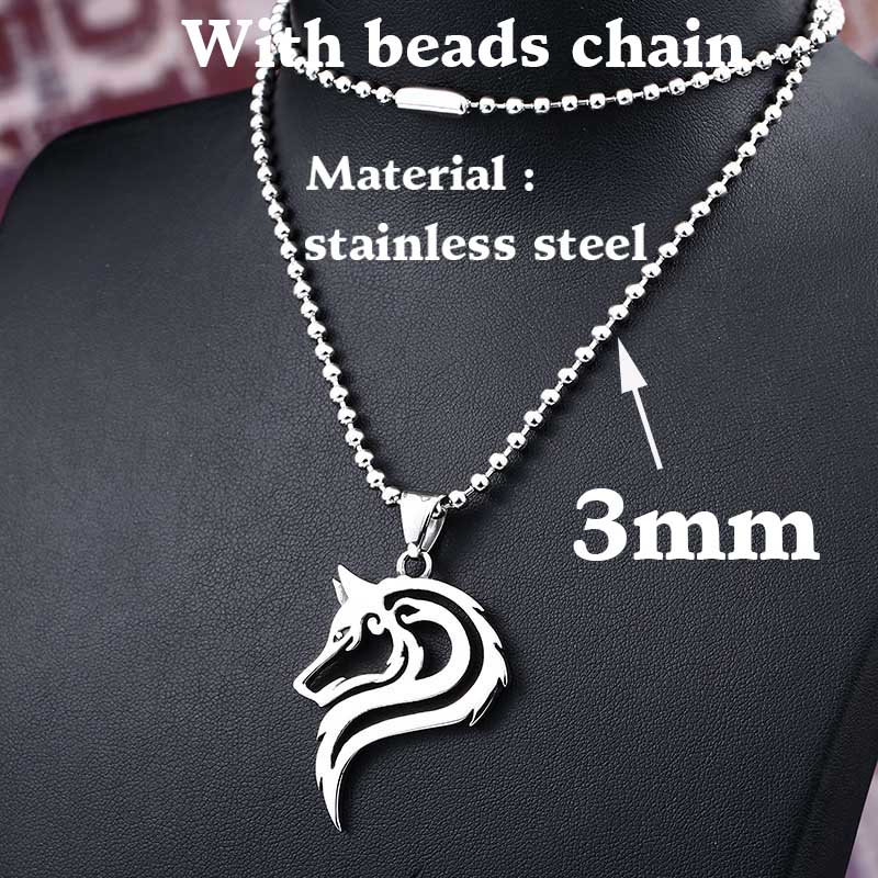 BEIER 3D 316L stainless steel new design howling wolf pendant necklace viking men celt Charm Fashion jewelry LLBP8-303P