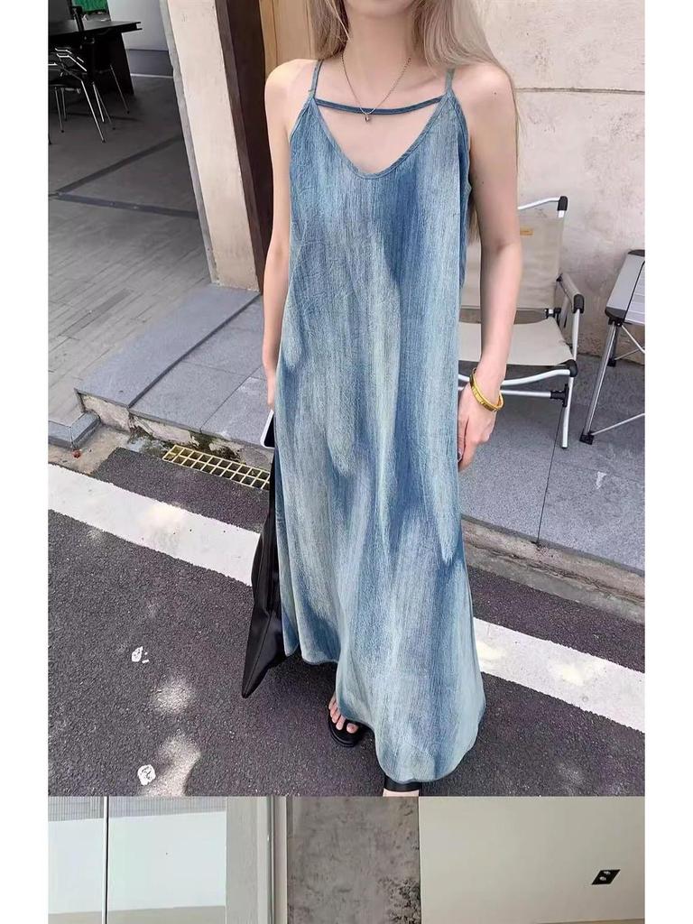 French Tie-Dye Casual Summer Camisole Dress