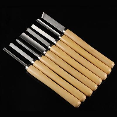 Set 8 pezzi Scalpelli per tornio per legno Utensili per tornitura Scanalatura obliqua per troncatura Lavorazione del legno