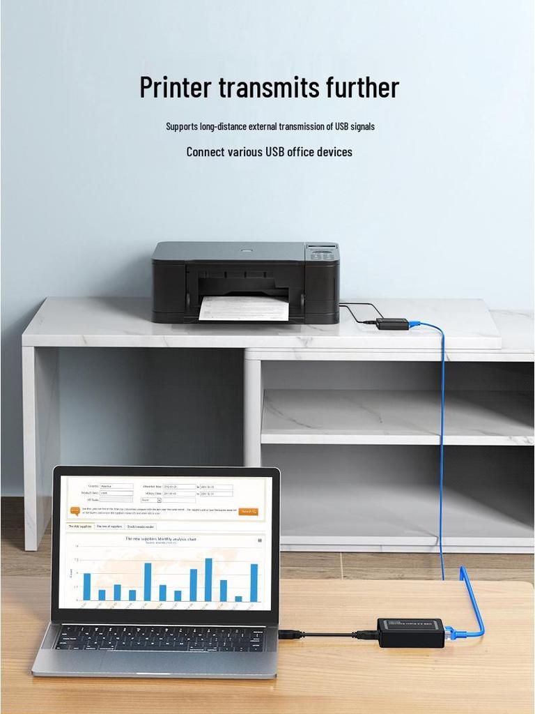 USB 2.0 100m Extender: USB to RJ45 Splitter for Mouse, Keyboard, Camera, Amplifier, Network