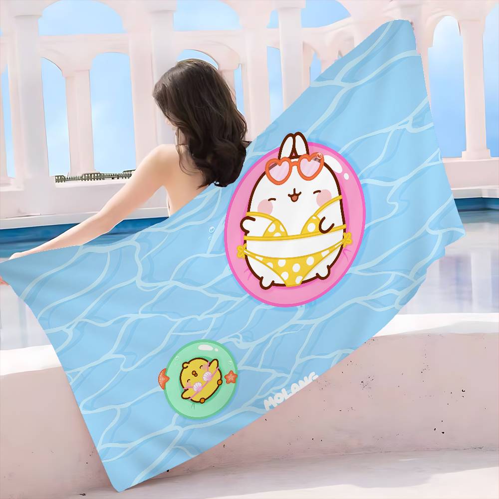 Character Molang Big Microfiber Beach Towels Quick Dry Towel Sand Beach Towels Pool Towel for Travel Swim Pool Yoga