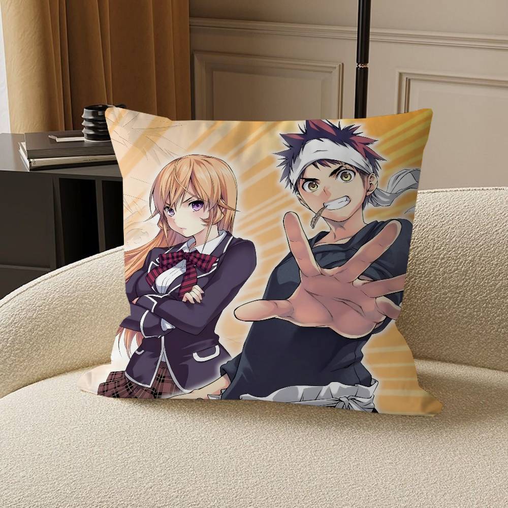 Anime F-Food Wars Shokugeki No Soma Pillow Cushion Cover Pillowcase Living Room Sofa Home Decor Customized