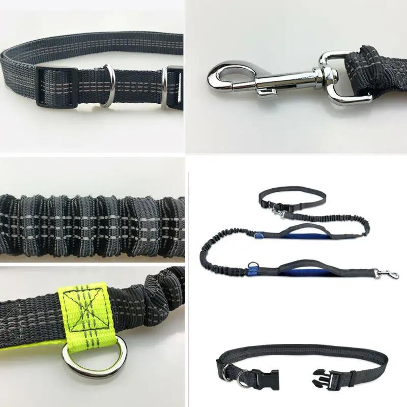 Reflective Leash Traction Pet Walking Running Elastic Adjustable Dog Leash Waist Belt Chest Strap Traction Rope Dog Accessories