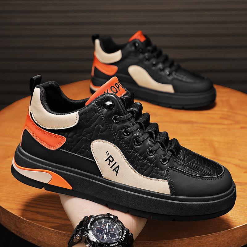 2024 autumn men's shoes, new board shoes, heightened platform shoes, trendy shoes for men, high-top sports and leisure shoes for men