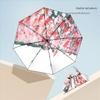 50% Fold 8-bone Double-layer Vinyl Double-flower Sun Umbrella Female Illustration Hand-painted Style Small and Convenient Sun Pr