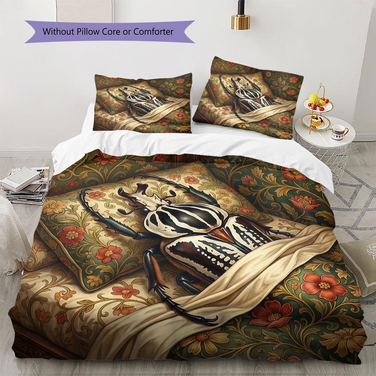 

Sleeping reptile Pattern Bedding Quilt Set Quilt Cover Pillowcase Home Decoration Birthday Gift (1 * duvet cover + 2 * pillowcase, without core) 135x200cm