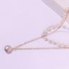 Europe, America, fashion edge lock pearl pendant multi-layer necklace women, temperament popular personality new item jewelry