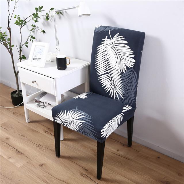Printed Dining Chair Case Spandex Elastic Chair Slipcover Case Stretch Seat Covers For Wedding Hotel Banquet Home Use Dining Room