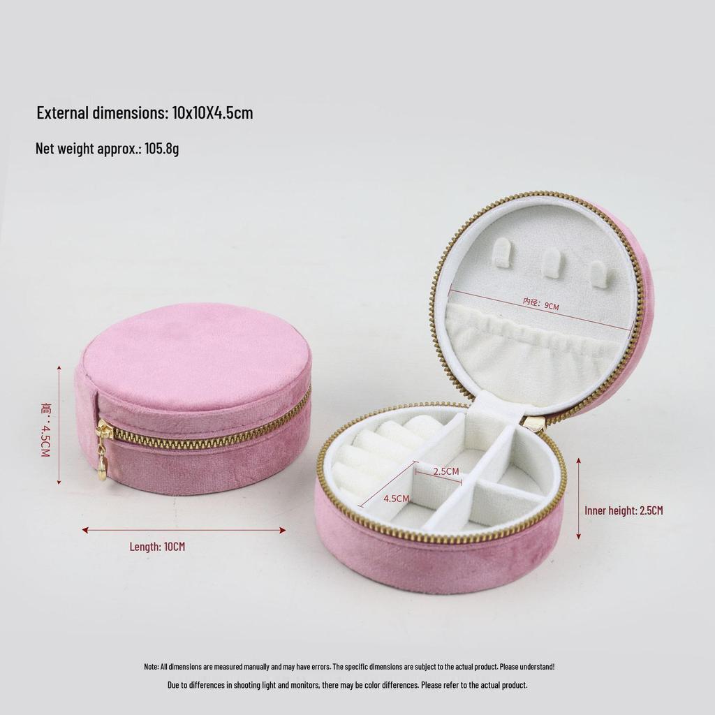 Velvet Travel Jewelry Box: Compact Storage for Rings & Necklaces