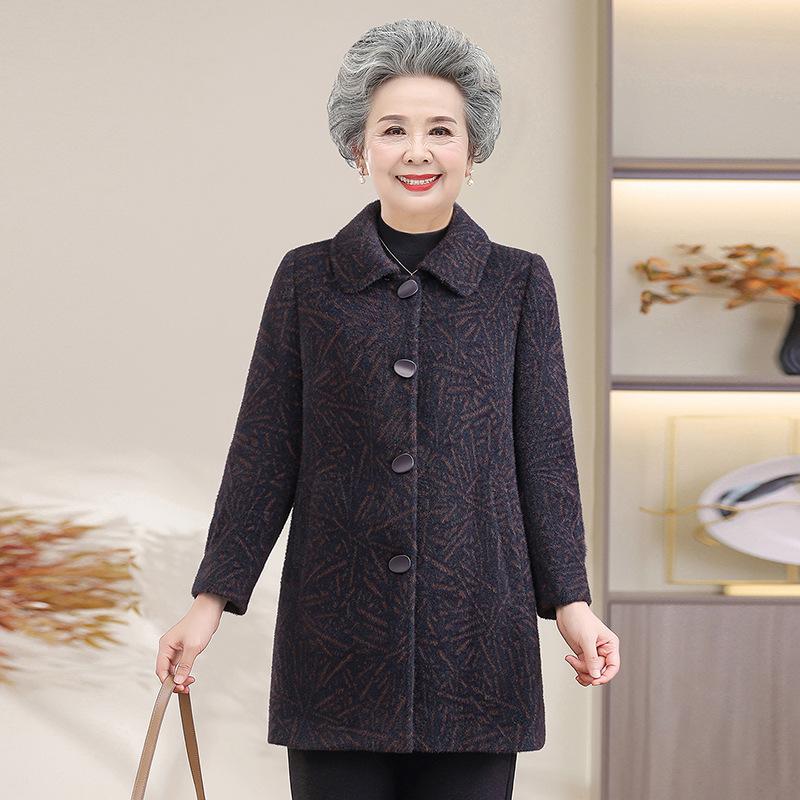 

Winter padded jacket thickened year-old medium and long imitation mink velvet coat wife 5XL (recommended 145-80 kg) фиолетовый