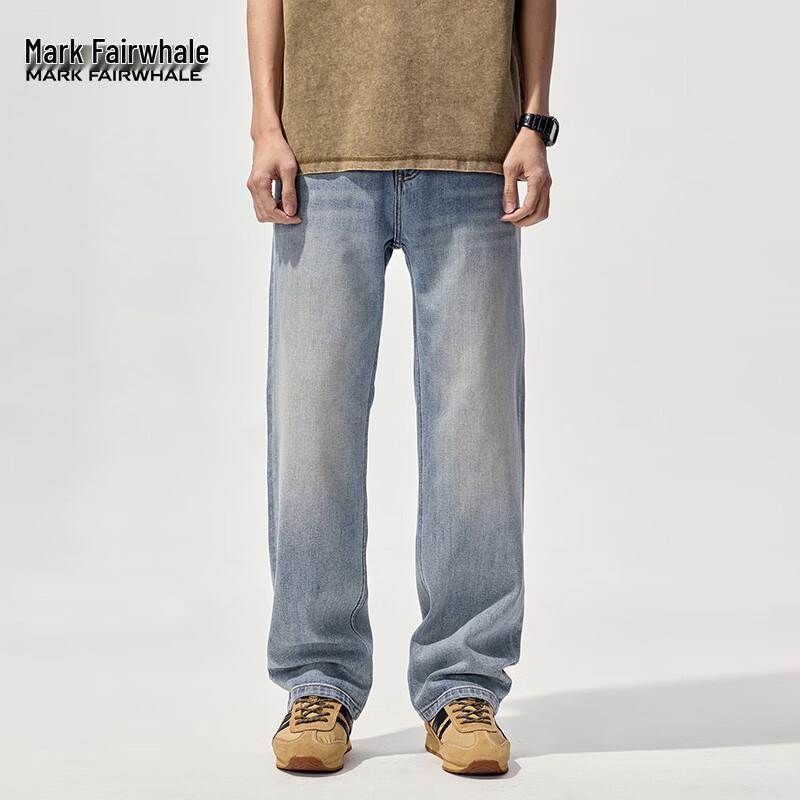 MARK FAIRWHALE Men s Loose Straight-Fit Jeans 33