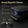 Premium PU Leather Car Sunglasses Clip, Magnetic Visor Glasses Holder with Card Storage, Universal Auto Sun Visor Organizer for Sunglasses & Cards