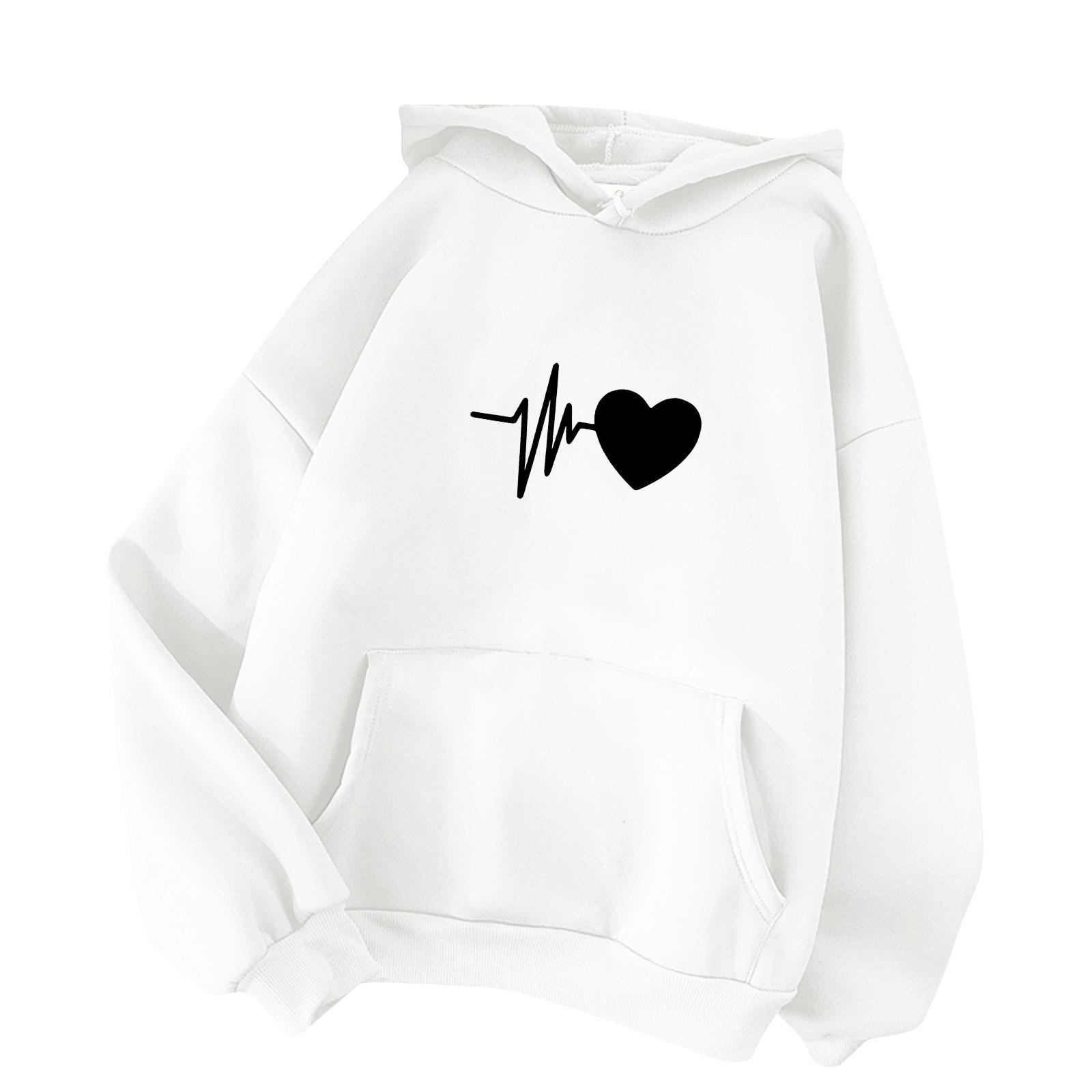 

Женская модная повседневная толстовка с капюшоном и длинными рукавами XL белый