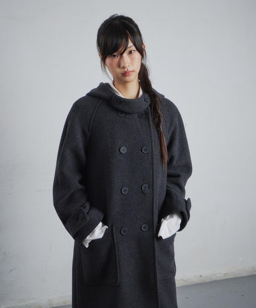 CGP (Women) Double-Button Long Coat - Dark Grey