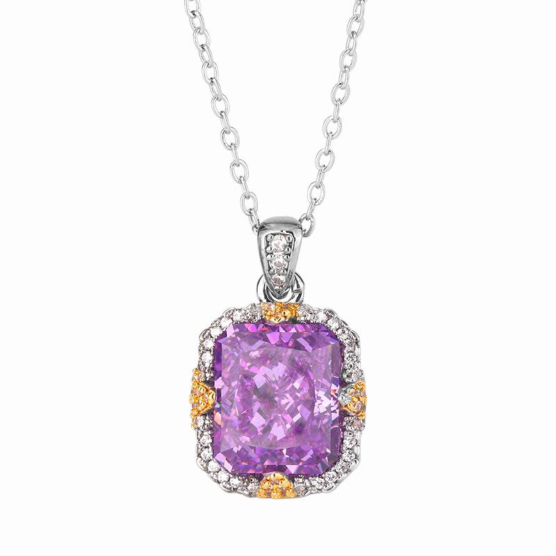 Jewelry High Carbon Diamond Ice Flower Cut Copper Inlaid Retro Light Luxury Suit Female Host 10 * 12