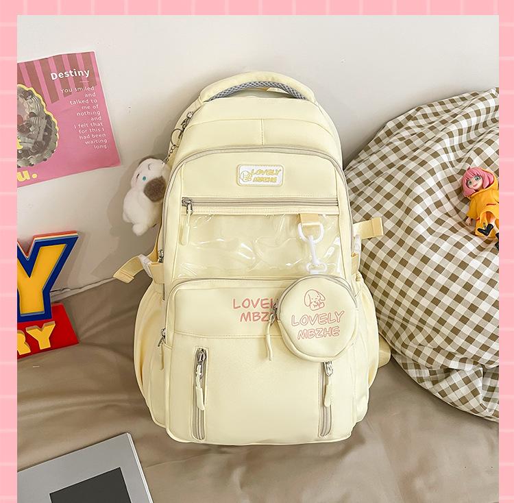 The schoolbag is high-value, fresh and cute, and the second-dimensional schoolbag has a large capacity.