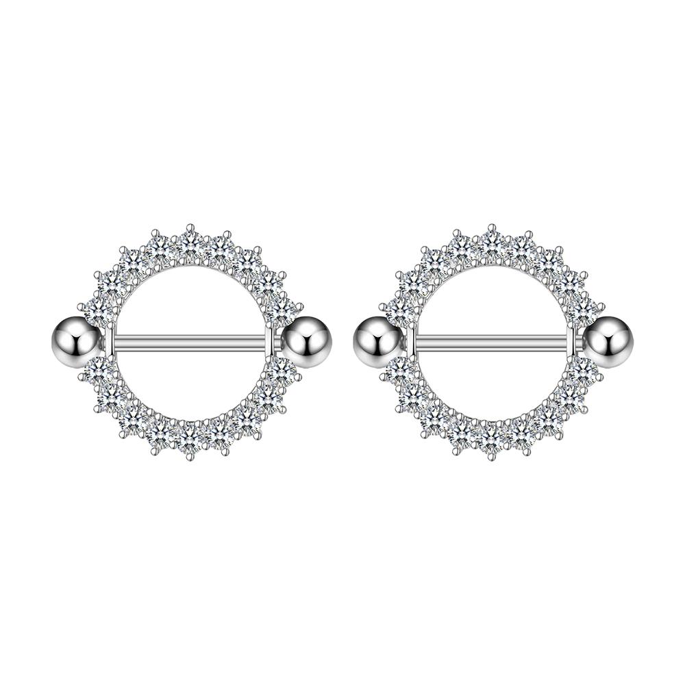 2pcs Butterfly Nipple Piercings Rings 16mm Length Bar Barbell Steel Crystal Nipple Shield Cover Heart Flower Tongue Body Jewelry