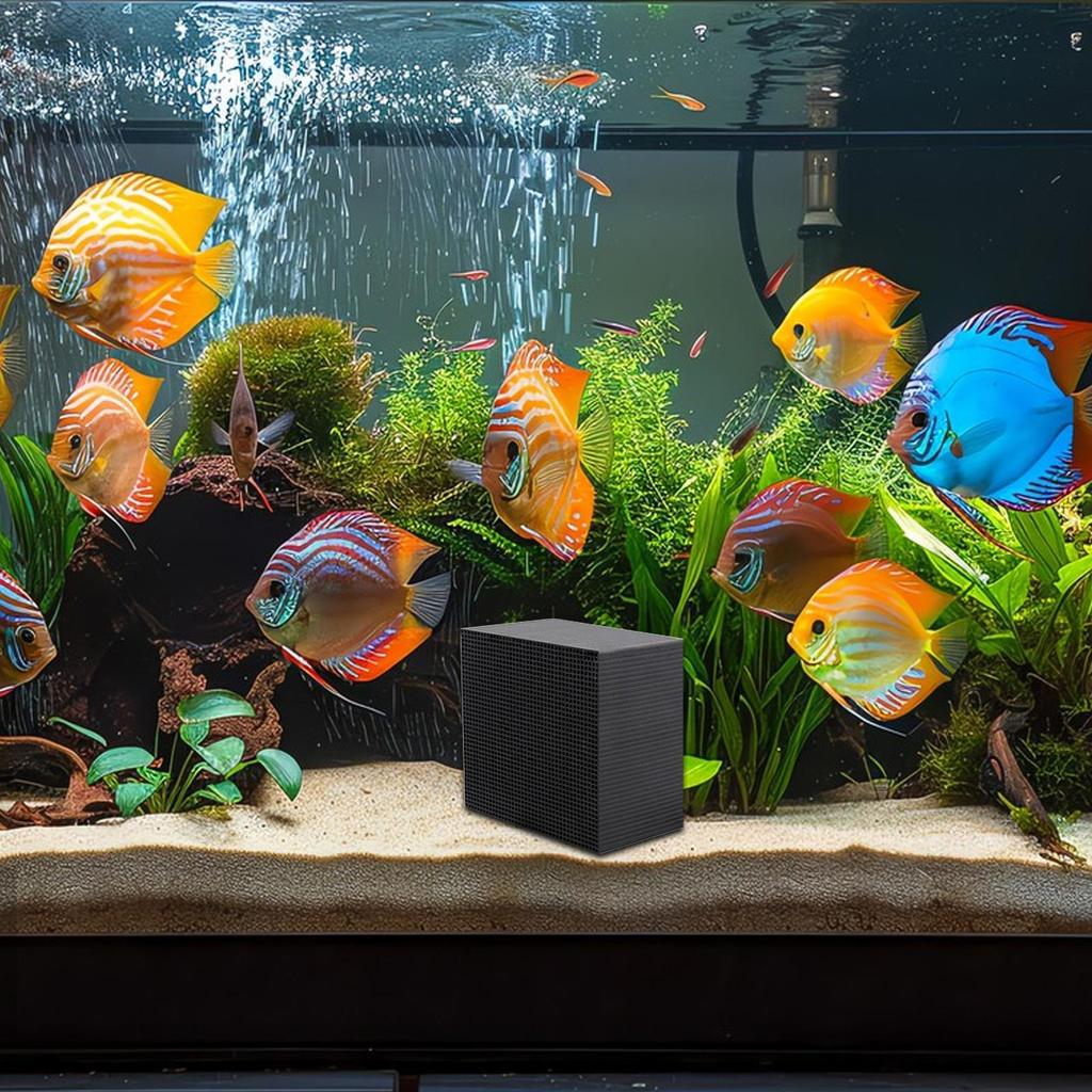 Aquarium Wasserreiniger Würfel Wasserbehälter Reiniger Würfel Aktivkohle Wasserreiniger Würfel Fischbecken Filter für Aquarium Teiche