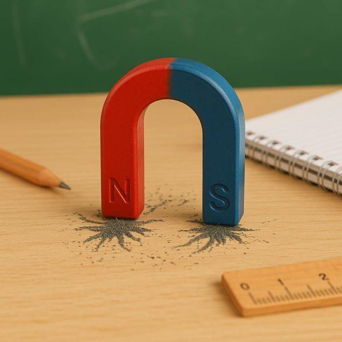 Two-Color U-Shaped Magnet 5 Cm Red and Blue Classic Magnet for Games or Decoration