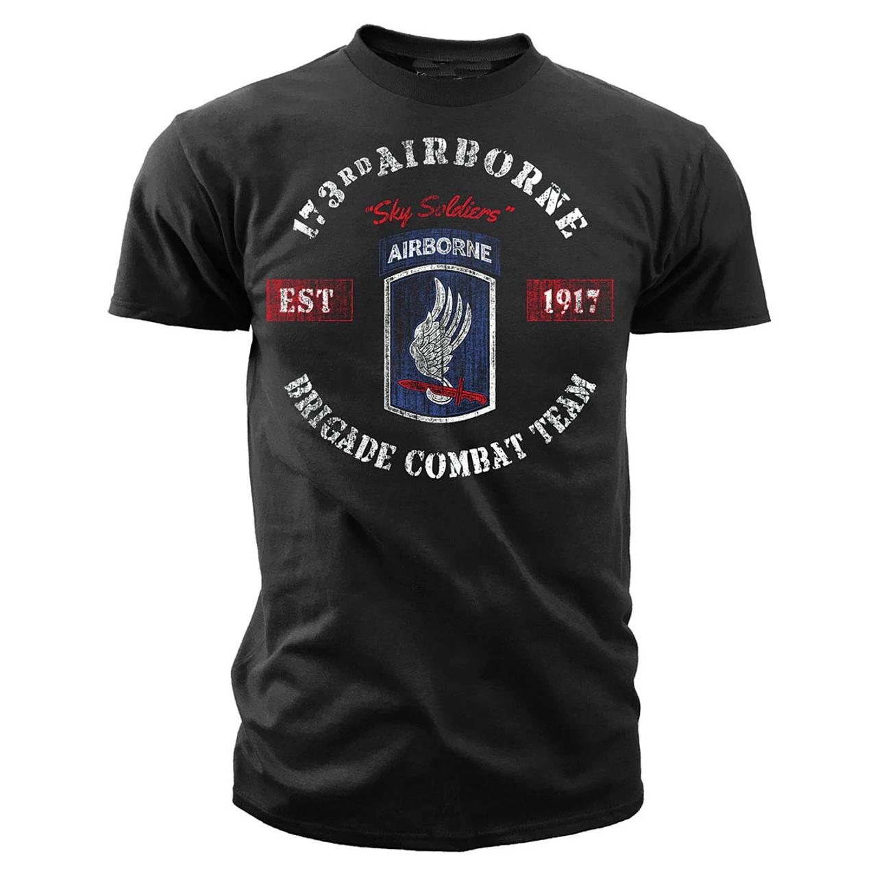 173rd Airborne Brigade Combat Team TShirt Short Sleeve Casual 100 Cotton ONeck Mens Tshirt S