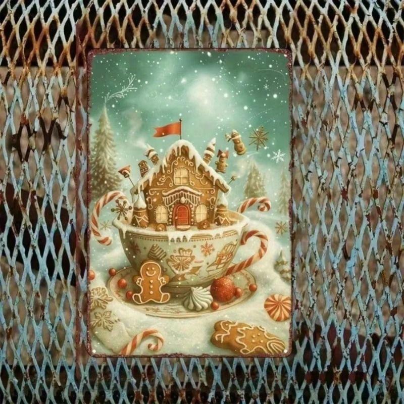 Retro Metal Wall Art, Tin Sign for Living Room Decor, 20x30 cm