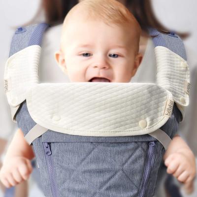 Bebamour Baby Carrier Drool Cover and Drool Pad Set Belt Sucking Pad for Baby Carriers (3-Piece Set) - Pad, 100% Cotton, (White)